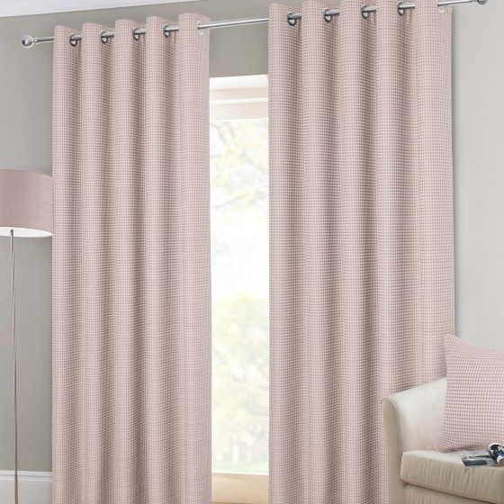 Ravello Blush Ready Made Eyelet Curtains