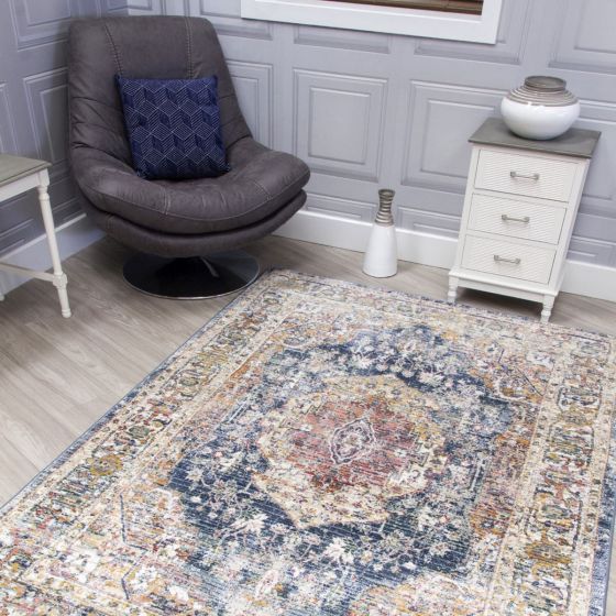 Boho Medallion Blue Rug