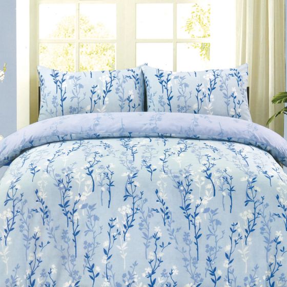 Blossom Blue Cotton Mix Duvet Set