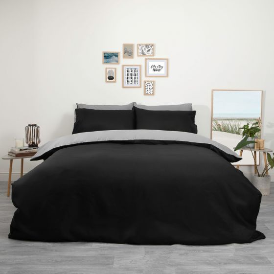 Oxford Black & Grey Duvet Set