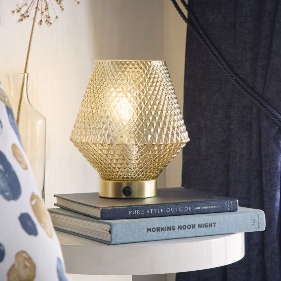 Busan Champagne Battery Operated Table Lamp