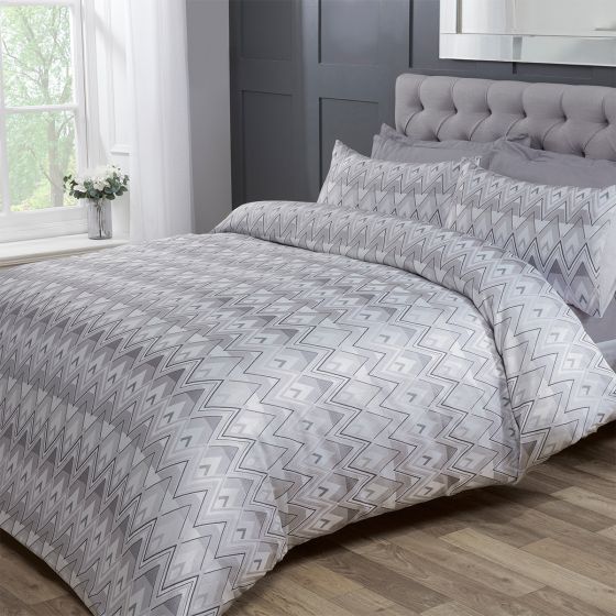 Chevron Jacquard Monochrome Duvet Set