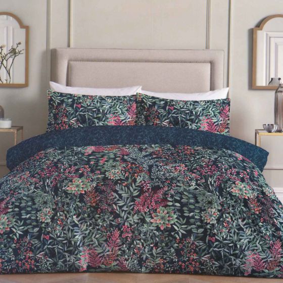 Contessa Navy Cotton Rich Duvet Set 