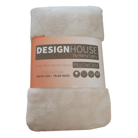 Cosy Grey Fleece Pillowcase Pair