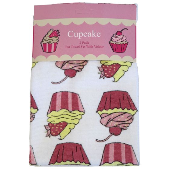Cupcake Set of 2 Tea Towels 