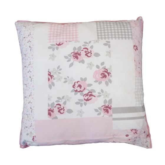 Patchwork Pink Filled Cushion