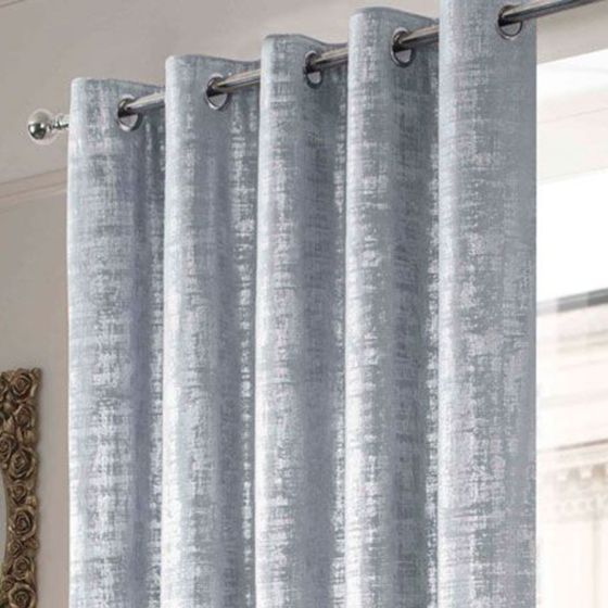 Danesfort Silver Interlined Thermal Ready Made Eyelet Curtains