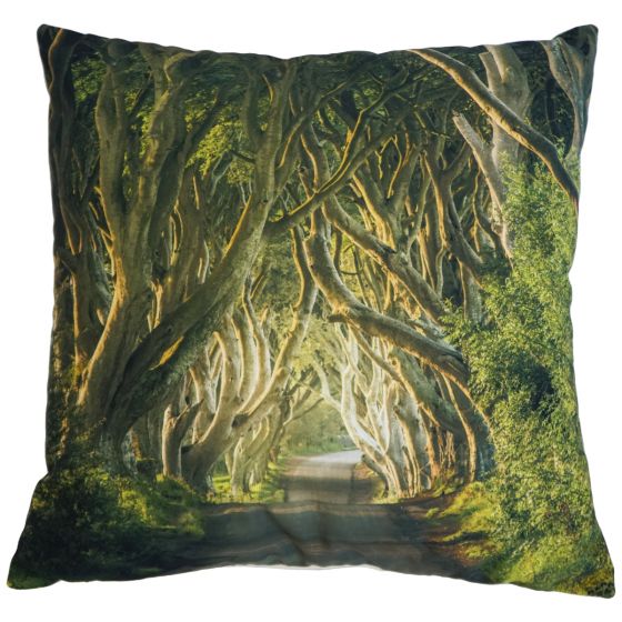 Dark Hedges Green Filled Cushion