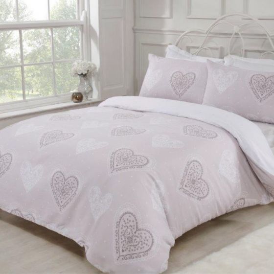 Decorative Natural Hearts Duvet Set