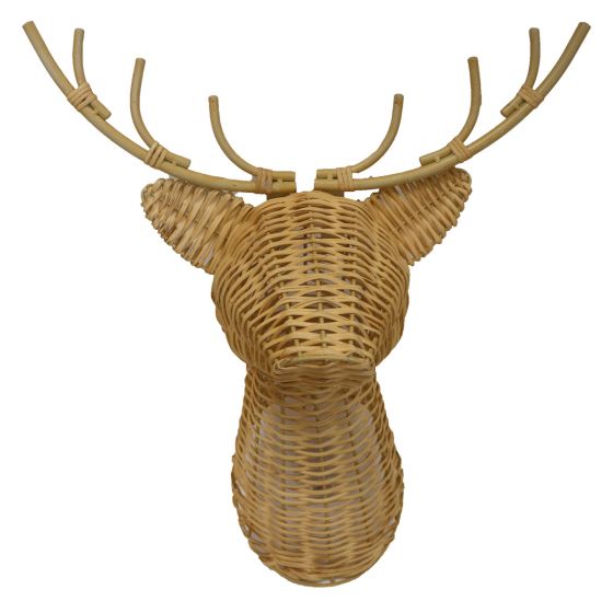 Wicker Stag Head Natural