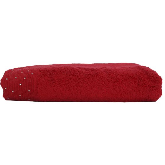 Diamante Wave Red Bath Towel