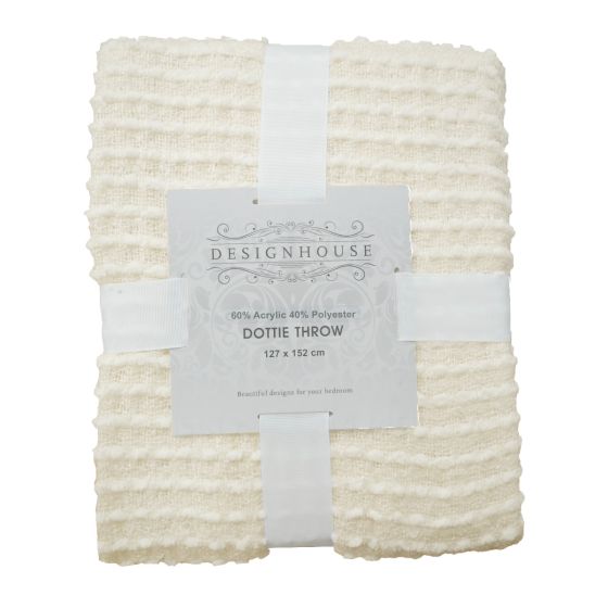 Dottie Ivory Throw 127x152cm