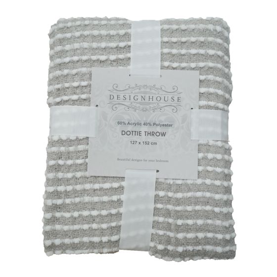 Dottie Grey Beige Throw 127x152cm