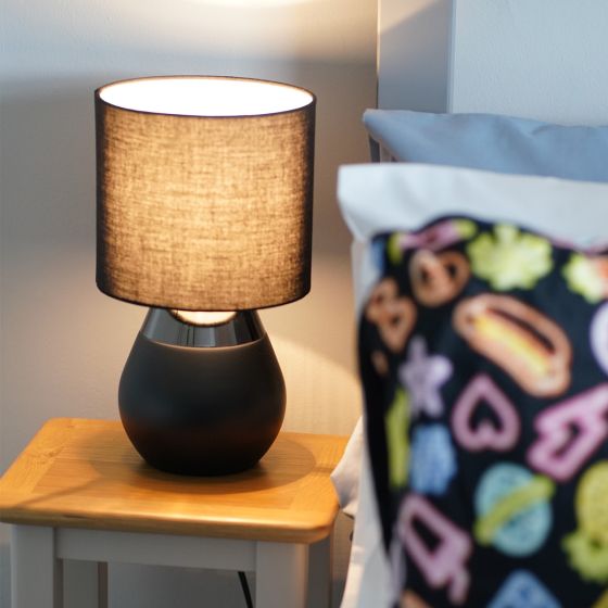 Faith Black Touch Lamp