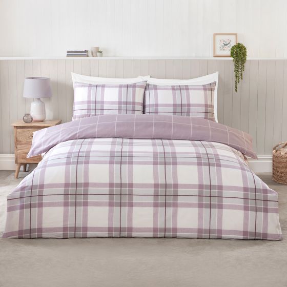 Fife Lilac Cotton Rich Duvet Cover Set