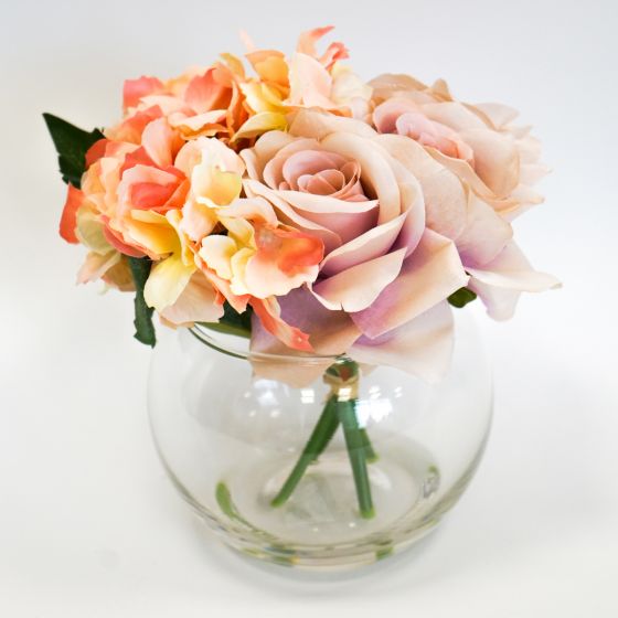 Flowers in Clear Pot