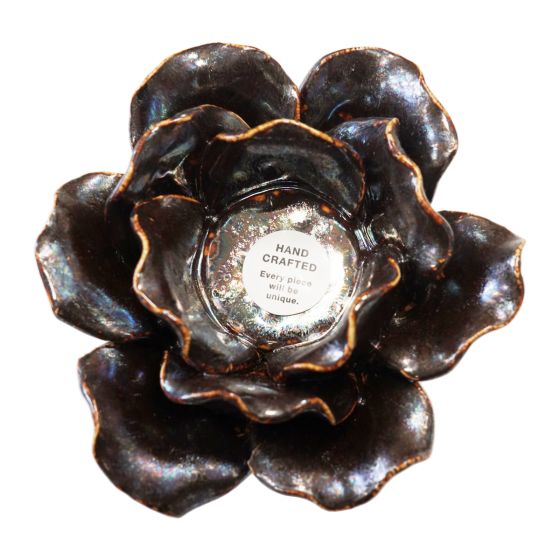 Bronze Flower Tea Light Holder