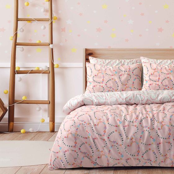 Friendship Bracelets Pink Cotton Rich Duvet Cover Set