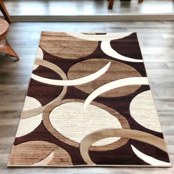 Galaxy Circles Brown Rug