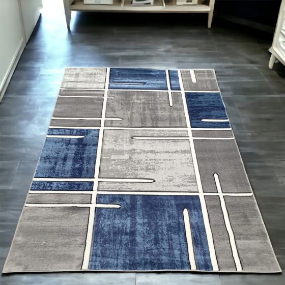 Galaxy Blocks Navy Rug