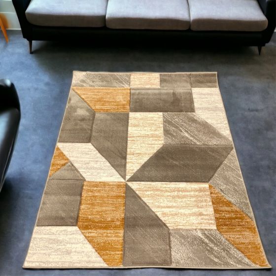 Galaxy Geometric Gold Rug
