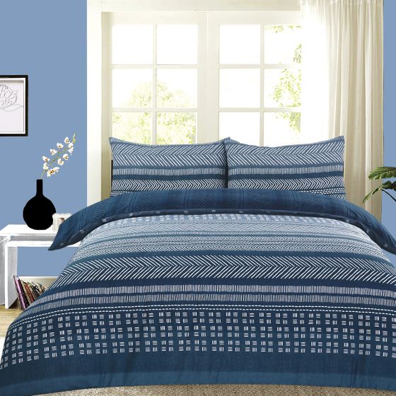 Gaby Blue Cotton Mix Duvet Set