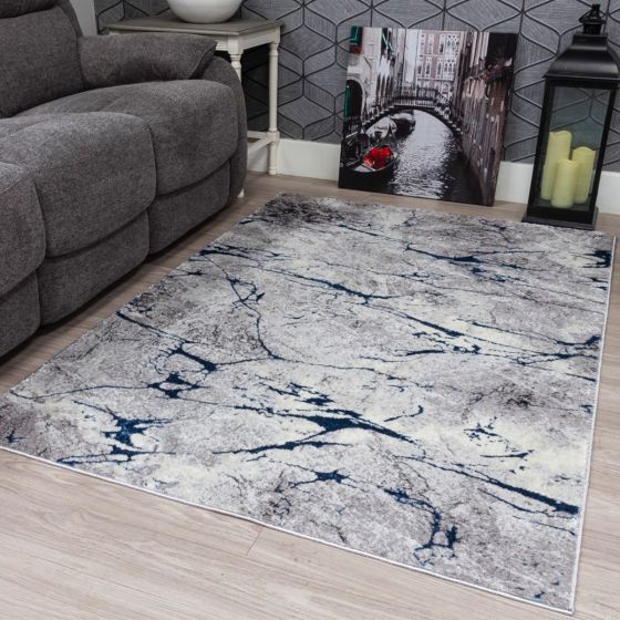 Glitz Marble Blue Rug