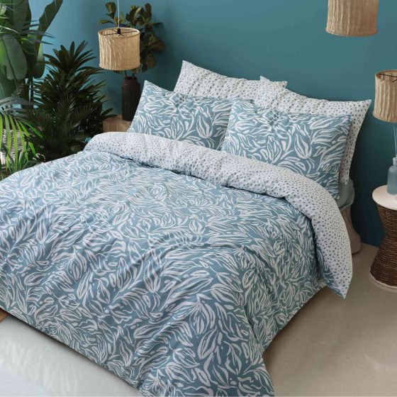 Grace Blue Cotton Rich Duvet Cover Set