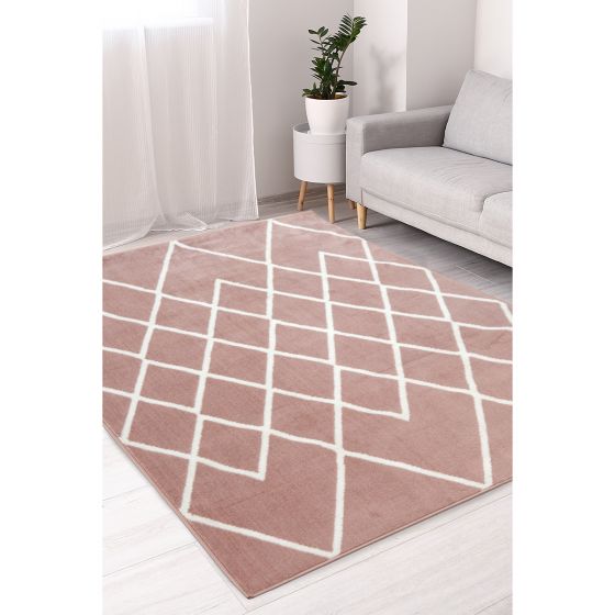 Aria Geometric Pink Rug