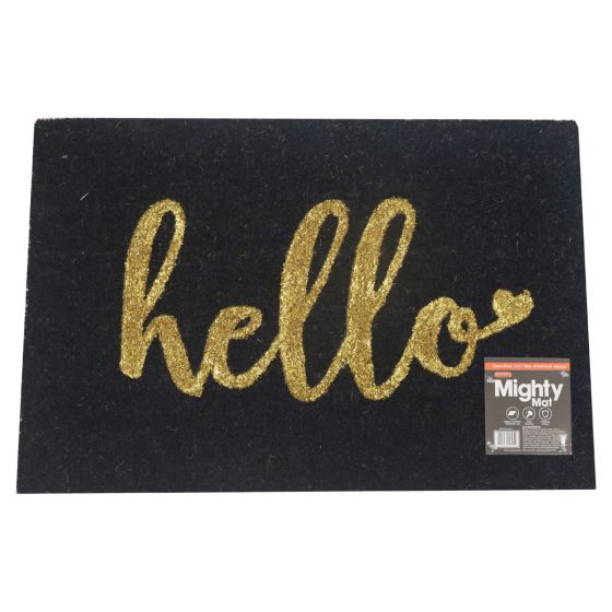 Hello Stencilled Coir Door Mat