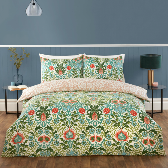 Heritage Green Duvet Cover & Fitted Sheet Set