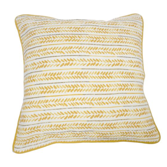 Herringbone Ochre Filled Cushion