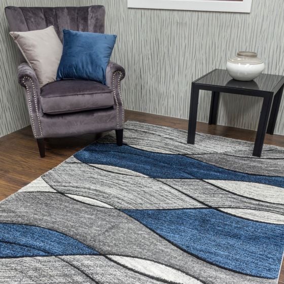 Impulse Wave Navy Rug