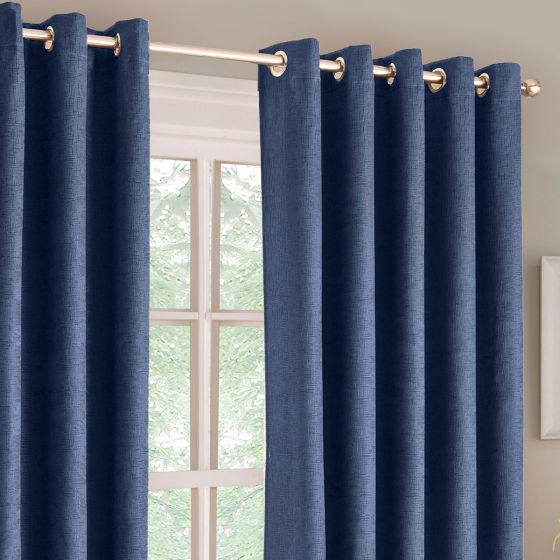 Iona Navy Eyelet Curtains