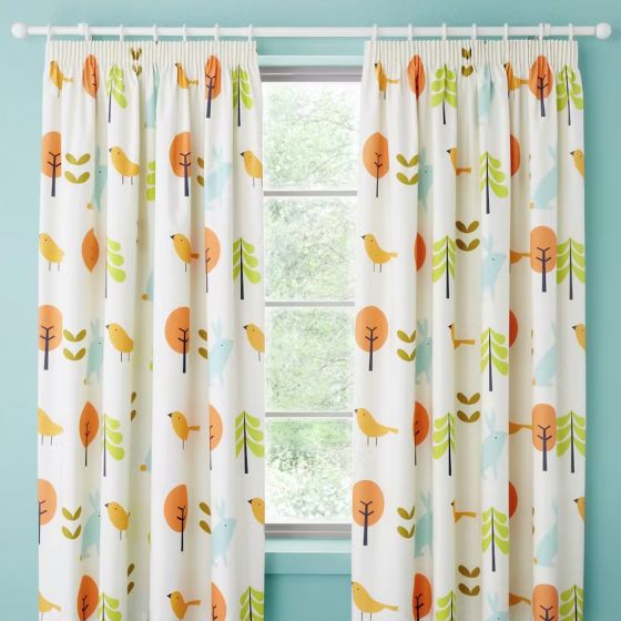 I Spy Nature Duck Egg Pencil Pleat Curtains
