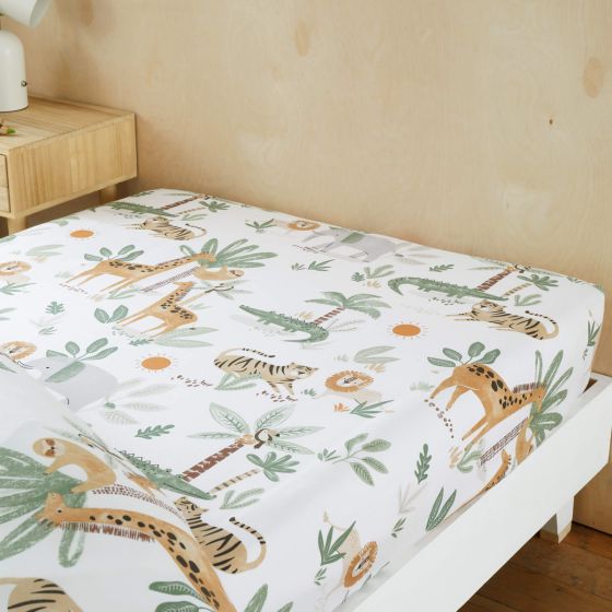 Jungle Safari Natural Cotton Mix Fitted Sheet Range