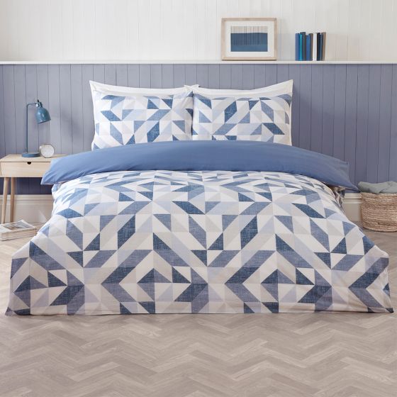 Kenzo Blue Cotton Rich Duvet Cover Set