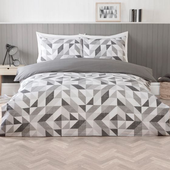 Kenzo Charcoal Cotton Rich Duvet Cover Set