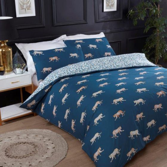 Leopard Teal Duvet Set