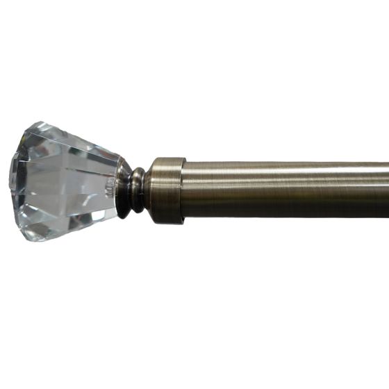 28mm Lucerne Antique Brass Fixed Curtain Pole