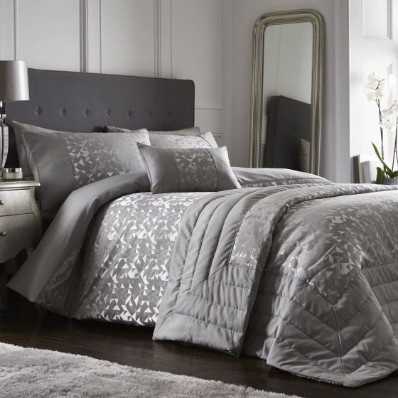 Lucien Silver Cotton Mix Duvet Set