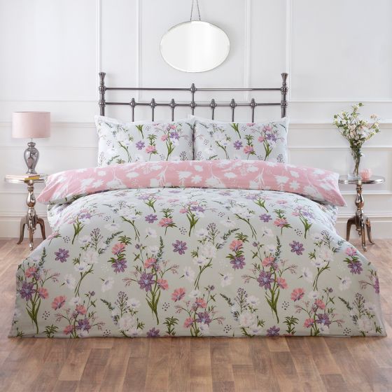 Lulu Pink Cotton Mix Duvet Cover Set