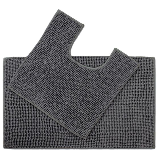 Noodle Charcoal Bathmat Set