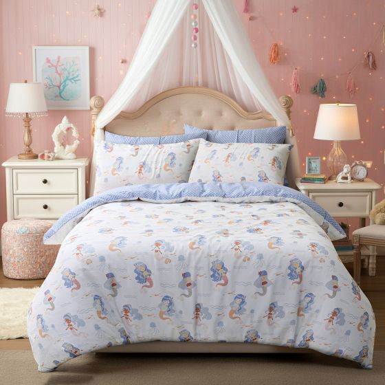Mermaids in Ocean Cotton Rich Duvet Cover Set