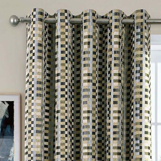 Merrion Ochre Blackout Ready Made Eyelet Curtains