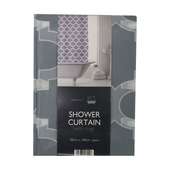 Moroccan Grey Shower Curtain