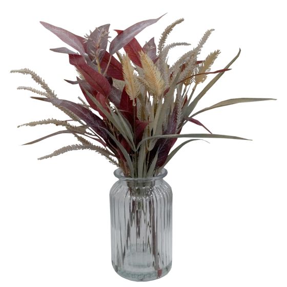 Autumn Flowers In Glass Vase