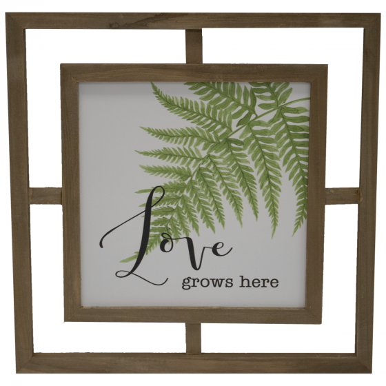 Love Grows Here wooden wall hanging