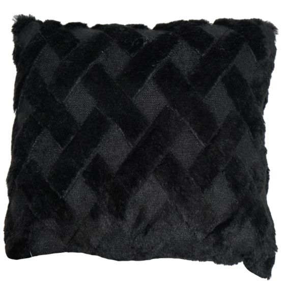 Nyla Hatched Black Cushion Cover