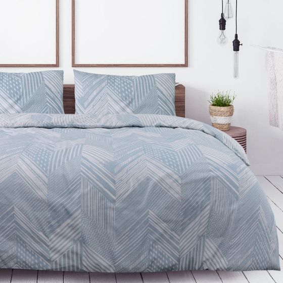 Ollie Blue Cotton Rich Duvet Set 